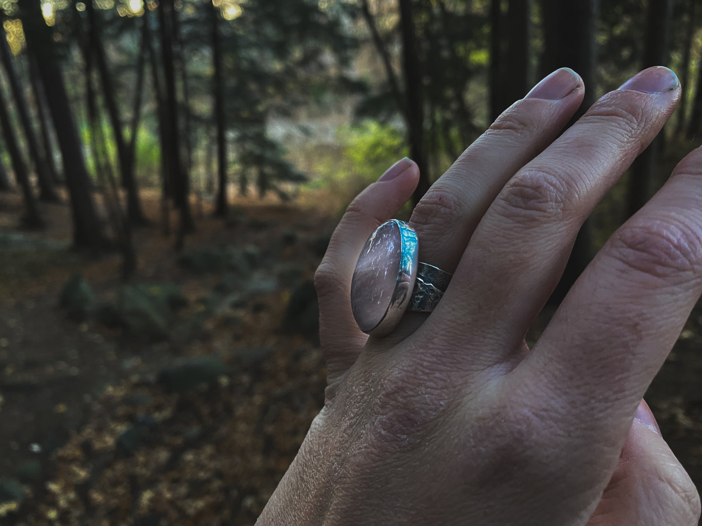 Pink Quartz Summit Ring Size 7