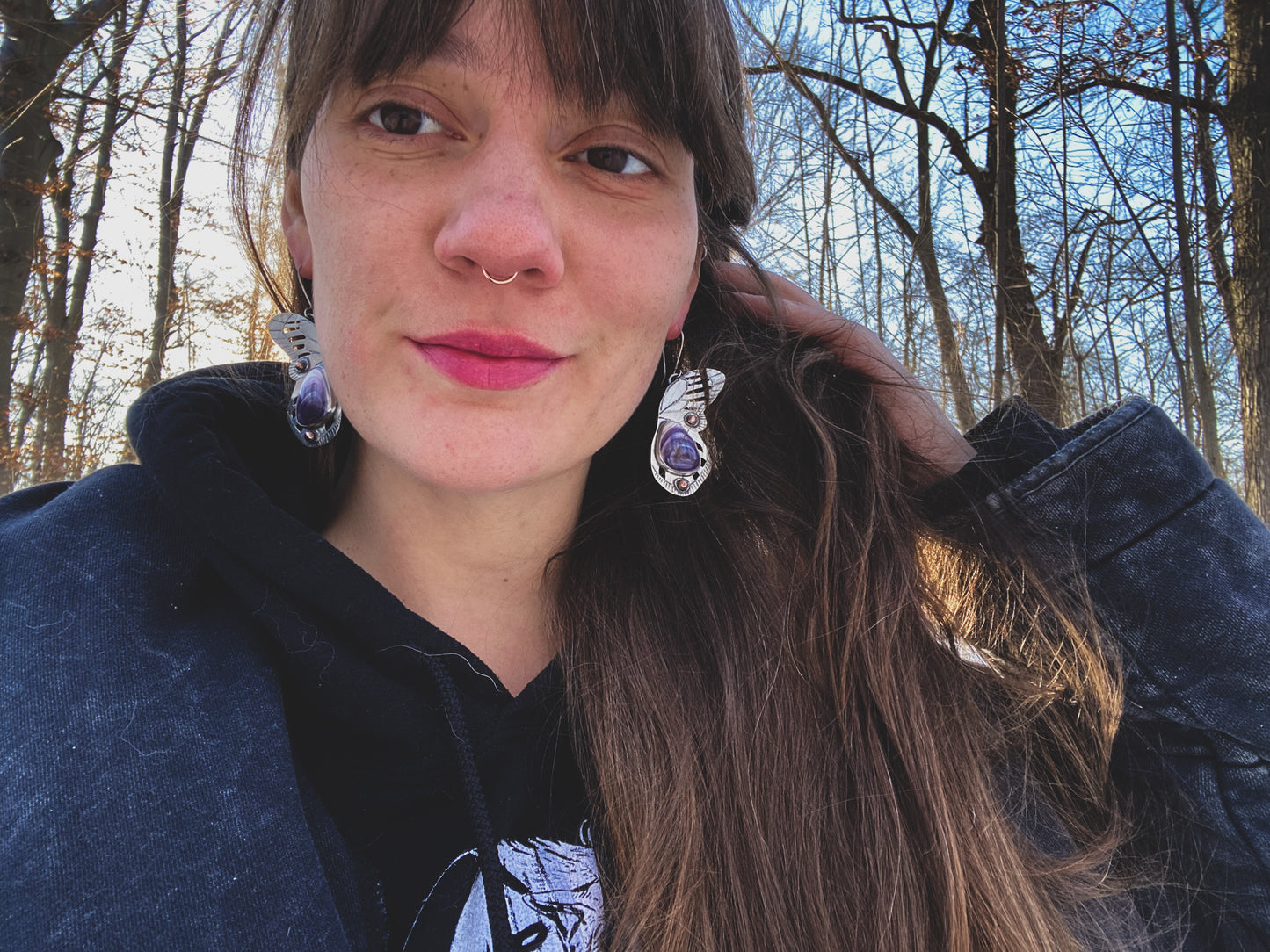 Wampum Shell Butterfly Earrings